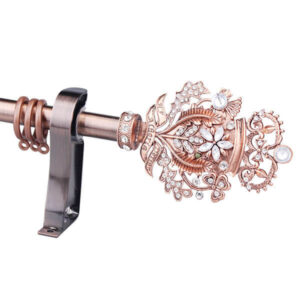 TFZ003 Matte Zinc Curtain Rod Set