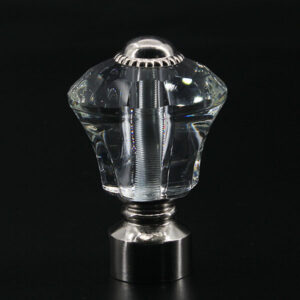 TFC018 Silver Curtain Rod With Crystal Ends