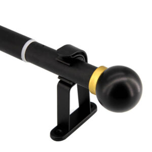 TFI015 Matte Black Curtain Rod Set