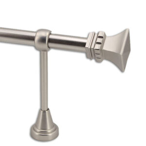 TFA049-B Silver Metallic Curtain Rod Set