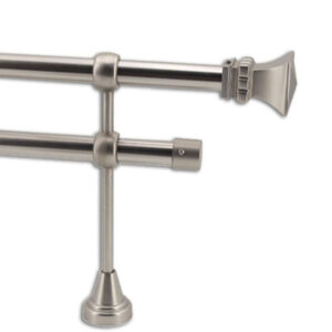 TFA049-B Silver Metallic Curtain Rod Set