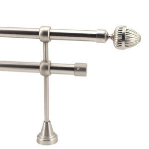 TFA004-B Aluminum Alloy Silver Curtain Rod Set