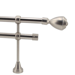TFA018-B Silver Aluminum Curtain Rod Set