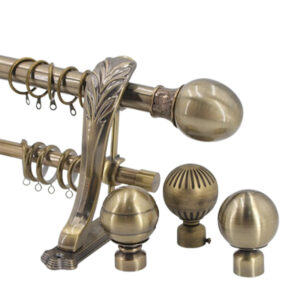 Double Layer Sheer & Blackout Curtain Rod Set