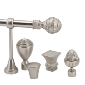 Decorative Finial Window Curtain Rod Set