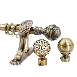 Modern Brass Look Curtain Rod with Brackets