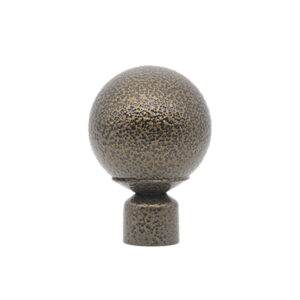 TFI037 Vintage Hammered Brass Ball Curtain Rod Finial